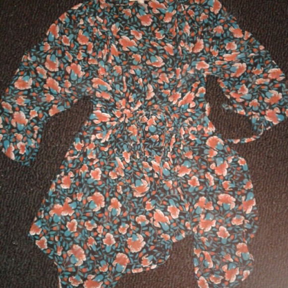 Sheer Button-up Front Tie tunic.