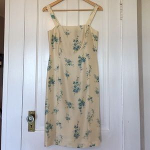 Silk flower print cocktail dress