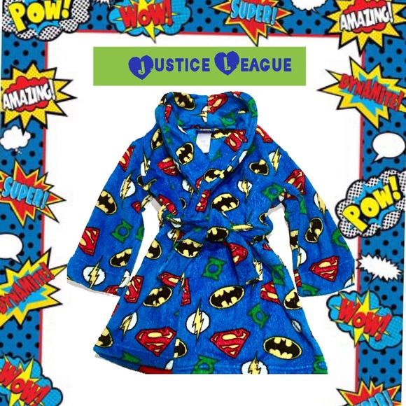 JUSTICE LEAGUE Boy's Super Hero Fleece Robe 4/5yrs