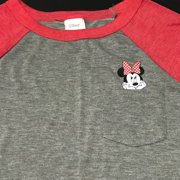 ❤️NWT Disney Minnie Mouse Gray/Red Shirt❤️ - Picture 2 of 3
