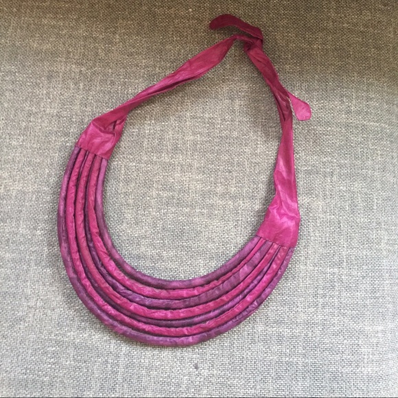 Funky Anthropologie ribbon bibbed necklace