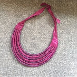 Funky Anthropologie ribbon bibbed necklace