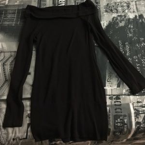 Scoop neck sweater dress