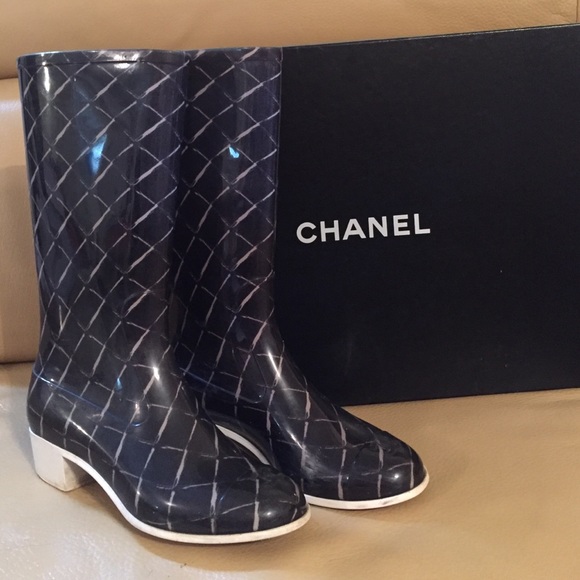 Chanel rain boots