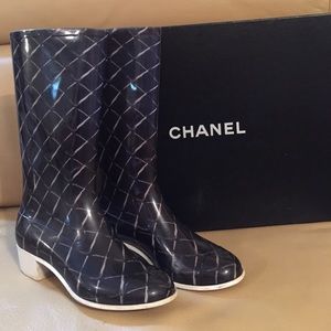Chanel rain boots