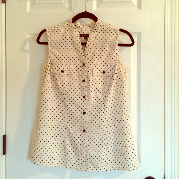 Polka dot button down blouse - Picture 1 of 2