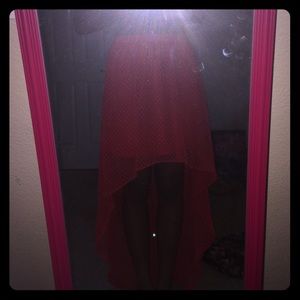 High low polka dotted skirt