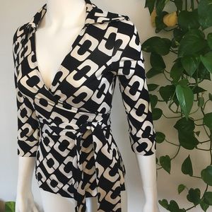 Diane von Furstenberg Vintage Jill Wrap Top
