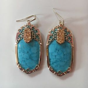 Kendra Scott blue and gold earrings