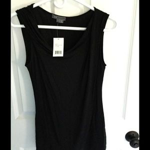 Vince Tops - NWT Vince black sleeveless drape tank top Sz Large