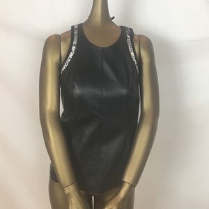 Helmet Lang black leather medium top NWT