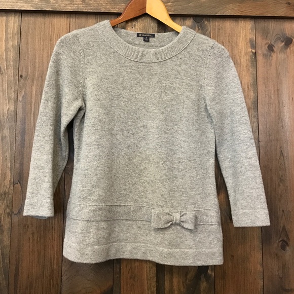 Brooks Brothers 3/4 sleeve with bow sweater