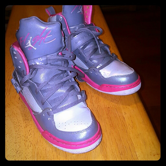 Nike Jordans : Pink with Gray & Silver - Picture 1 of 3
