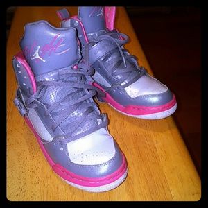 Nike Jordans : Pink with Gray & Silver