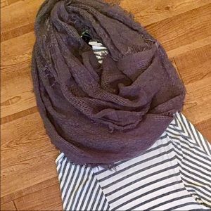 Fringed infinity scarf