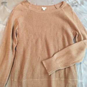 J. Crew camel colored waffle knit sweater
