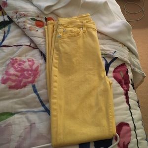 Seven for all man kind, yellow skinny jeans
