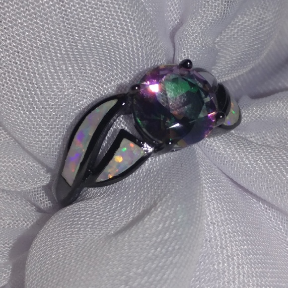 Multicolor Mystic rainbow topaz ring - Picture 3 of 4