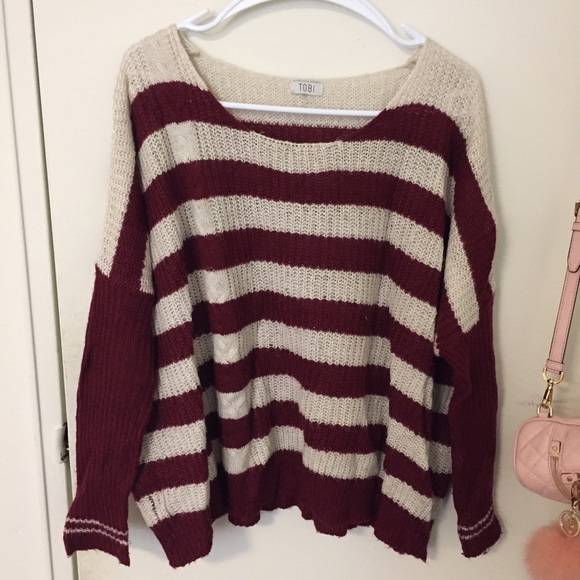 TOBI strips red sweater