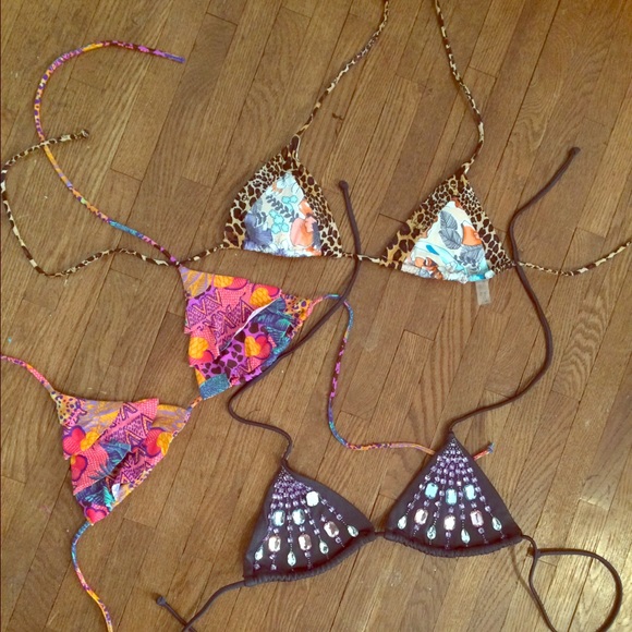 Victoria Secret triangle swim tops, size: S (3)