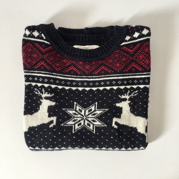l.o.g.g. Sweaters - Reindeer Fair Isle Sweater - Navy & Red