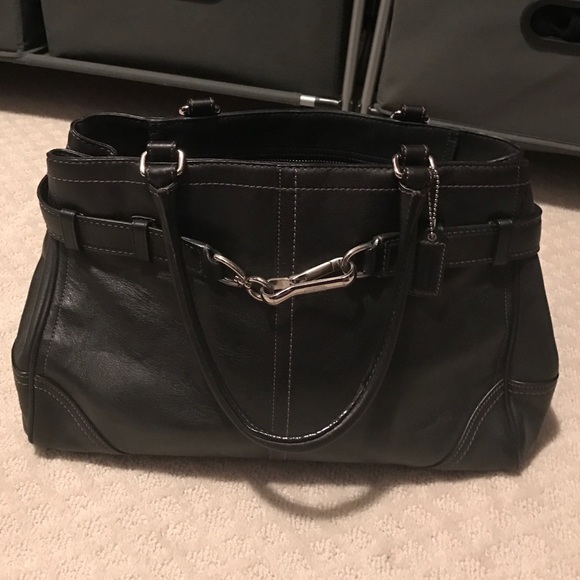 Coach Black leather tote