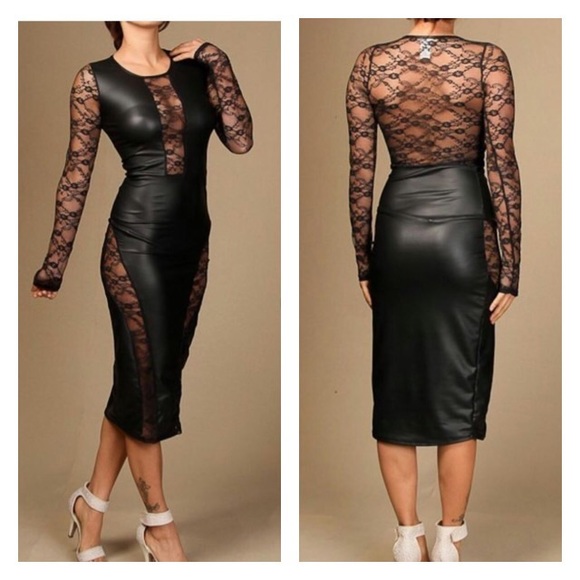 Leather & Lace Dress