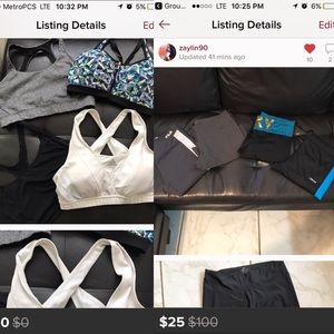 4 sports bra bundle 4 leggings