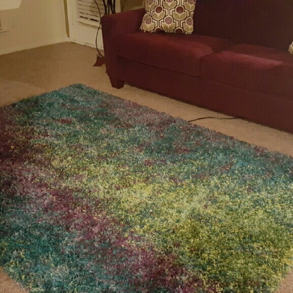 Urban Outfitters Peacock Shag Rug - Picture 4 of 4
