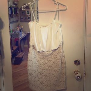 Cream with lace detail dress