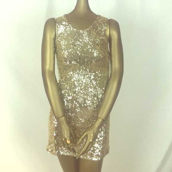Tory Burch gold sequin mini size small
