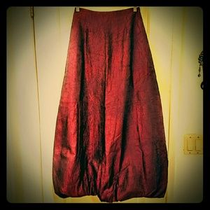 Vintage Bebe Formal Skirt in Dark Red Taffeta