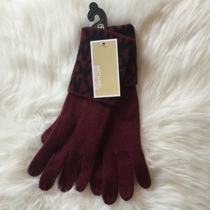 Michael Kors Burgundy Gloves