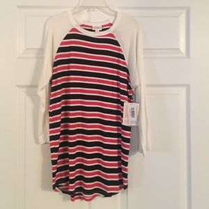 LuLaRoe XS Randy (blue, pink white striped) NWT