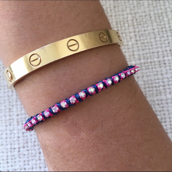 Pink Crystal Chain Bracelet