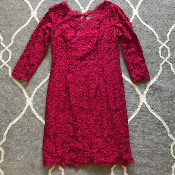 Red lace Adrianna Pappel sheath dress