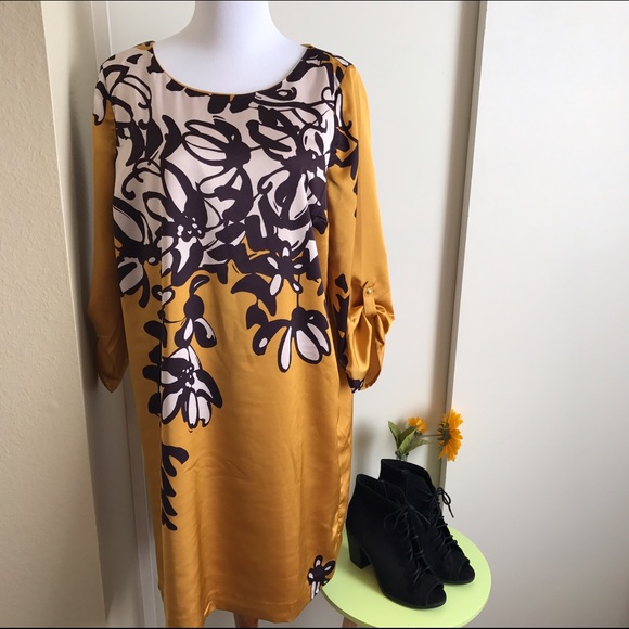 The Limited Yellow Floral Shift Dress