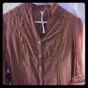 Beautiful Bohemian Rust Color Top