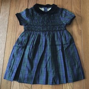 Janie & Jack black watch plaid 100%silk dress