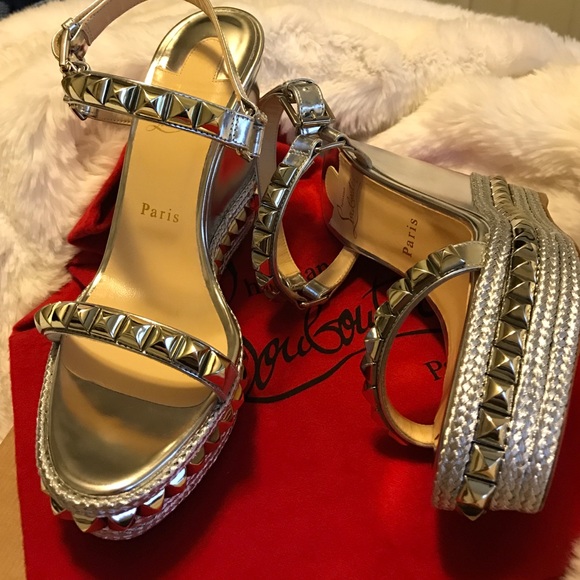 Christian louboutin  Cataclou wedge silver/silver