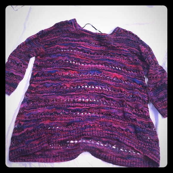Colorful sweater with holes