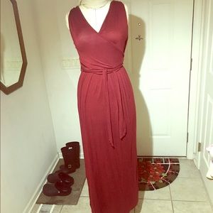 Festive Red sleeveless maxi dress