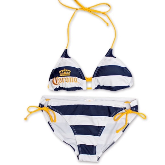 SALE👙CORONA stripe bikini white and blue. NEW