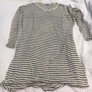 3/4 length striped tee
