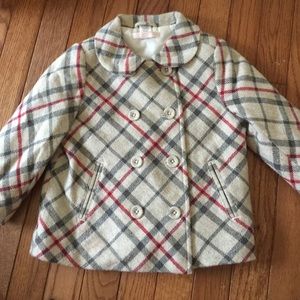 Janie and Jack plaid winter coat size 12-24 mnths