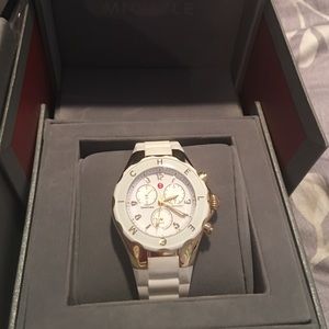 Michele white Tahitian jelly watch
