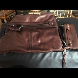 Brown leather Fossil Handbag