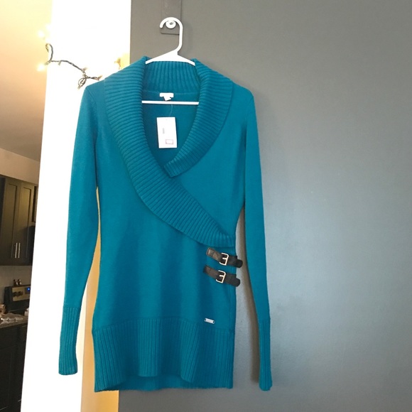 Guess tunic sweater in teal, New with tags (NWT)