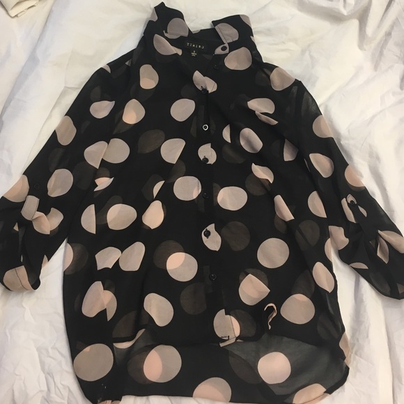 Polka dot transparent top