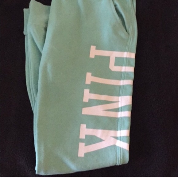 VS Love Pink Turquoise sweat pants